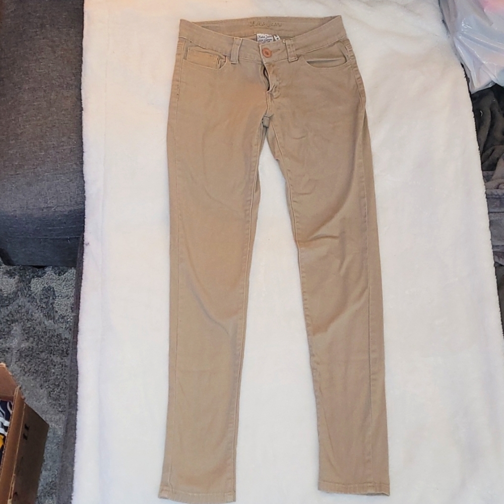 Khaki cotton stretchy pants size 1